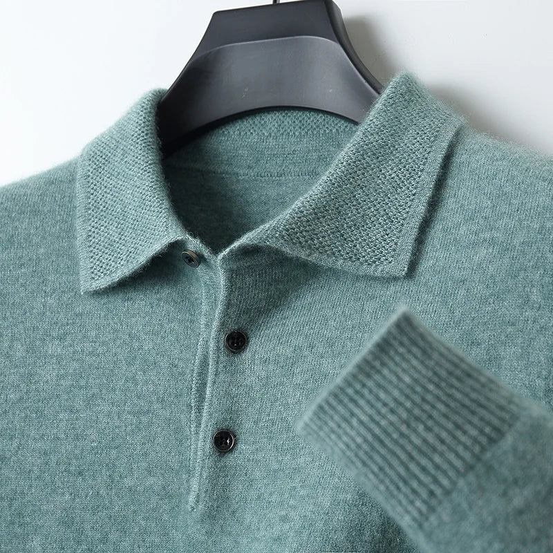 Merino wool polo collar sweater - Antonios