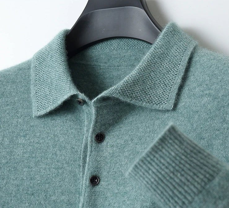 Merino wool polo collar sweater - Antonios