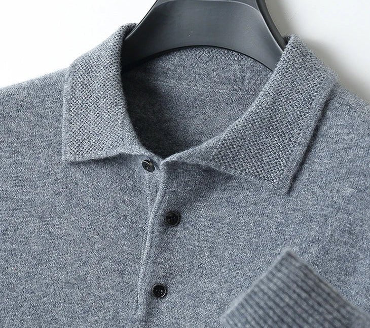 Merino wool polo collar sweater - Antonios