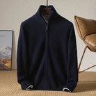 Merino wool stand - up collar cardigan - Antonios