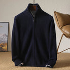 Merino wool stand - up collar cardigan - Antonios