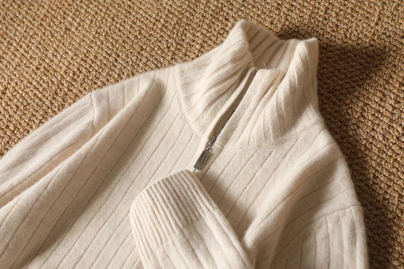 Merino wool stand - up collar cardigan - Antonios