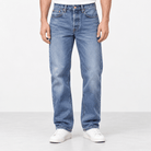 Mid blue washed straight leg jeans - AntoniosClothing - Mid blue