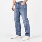 Mid blue washed straight leg jeans - AntoniosClothing - Mid blue