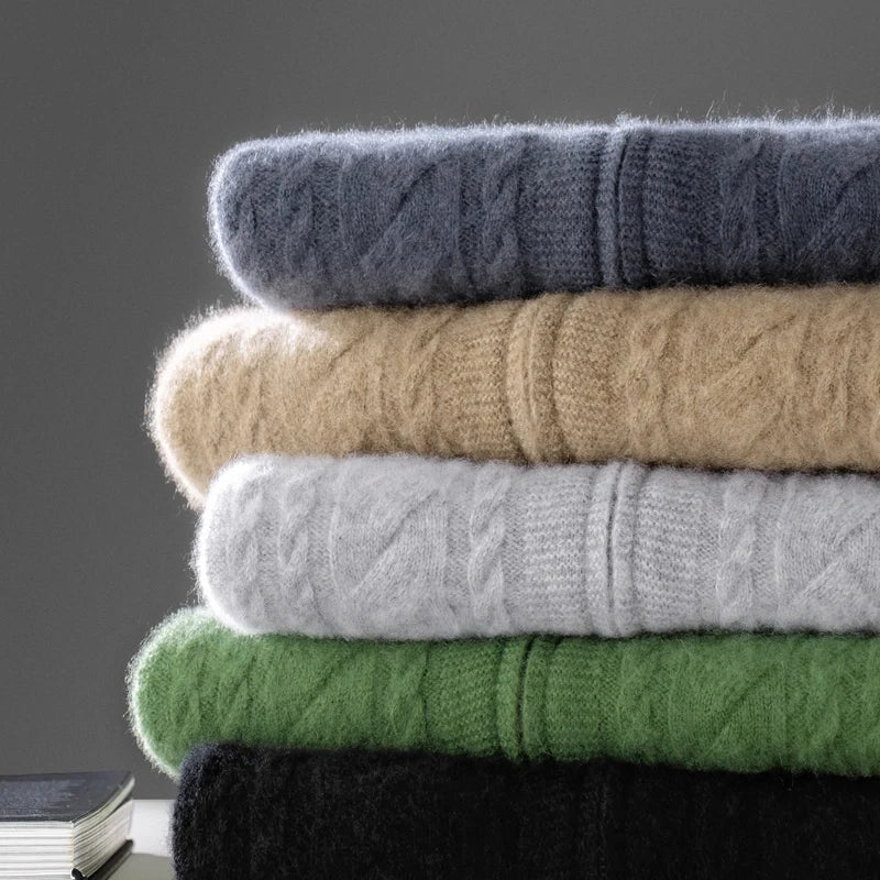 Mock collar sweater merino wool - Antonios