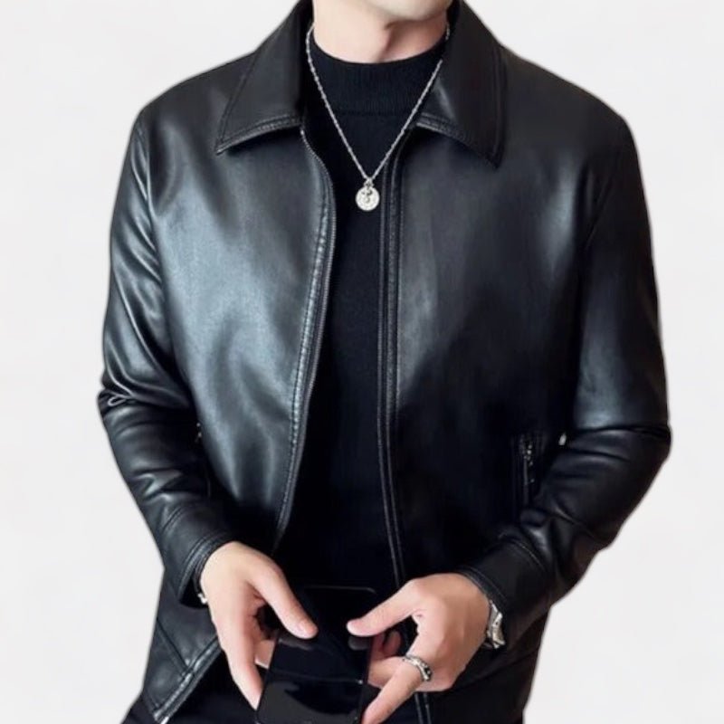 MOTO black leather jacket - Eco-Friendly & Durable Style – Antonios