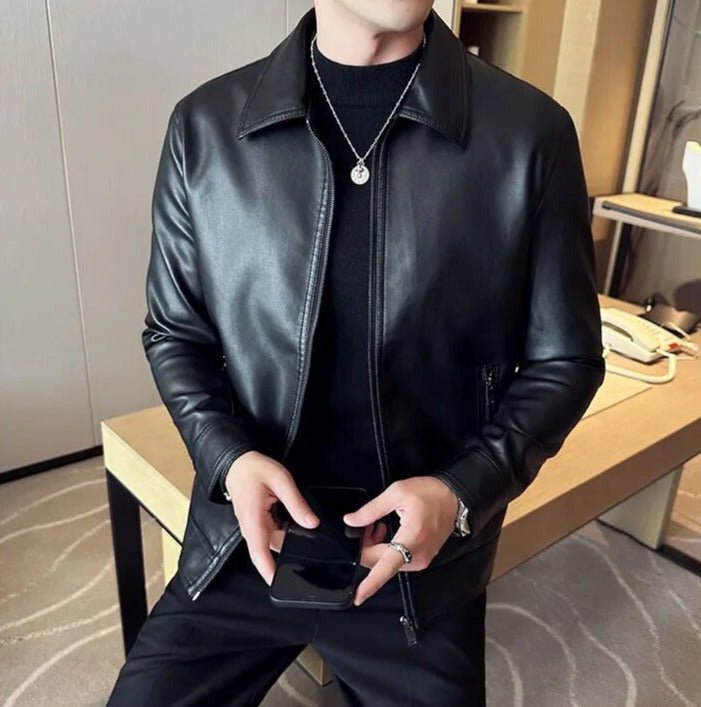 MOTO black leather jacket - Antonios