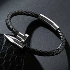 Nail leather men bracelet - Antonios
