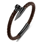 Nail leather men bracelet - Antonios