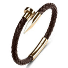 Nail leather men bracelet - Antonios