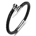 Nail leather men bracelet - Antonios