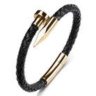 Nail leather men bracelet - Antonios