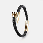 Nail leather men bracelet - Antonios