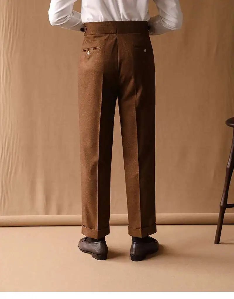 vintage dress pants Antonios Naples Retro Straight Trousers - Dark Grey - 34W / L / 50 EUR