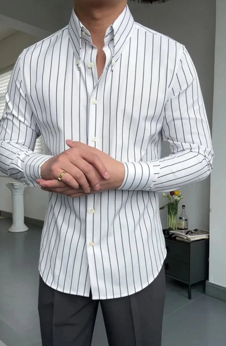 Non iron striped shirt gentleman’s trendy choice - Antonios