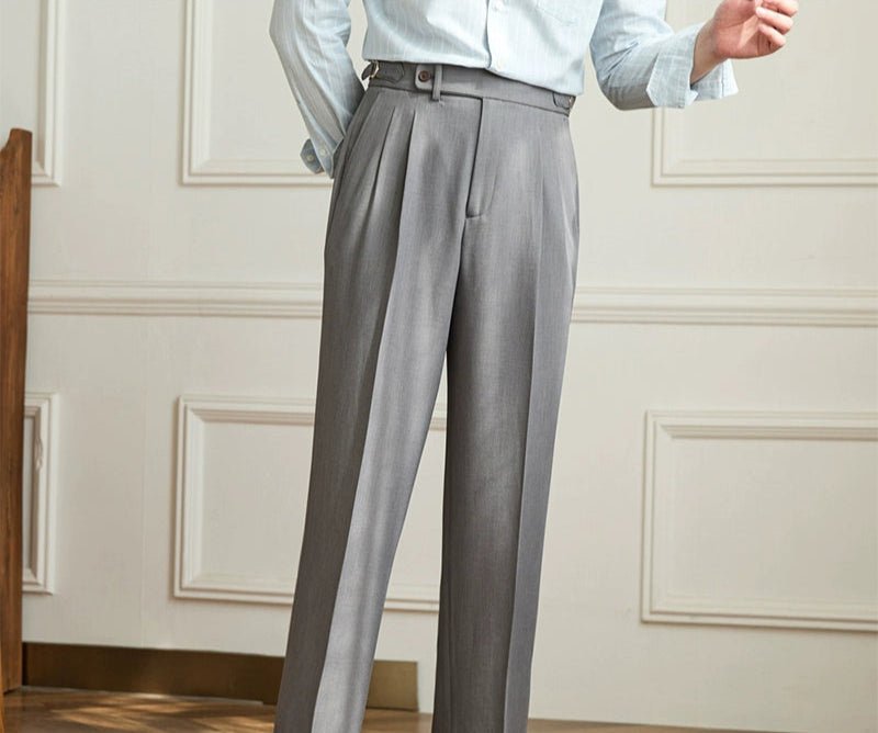 Non - ironing wide leg high - waist elegant pants - Antonios