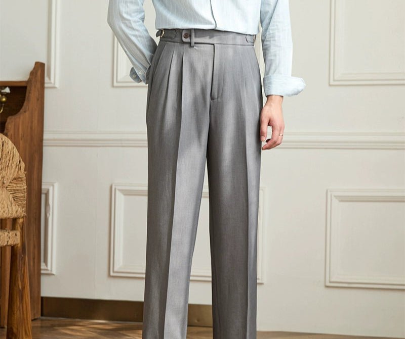 Non - ironing wide leg high - waist elegant pants - Antonios