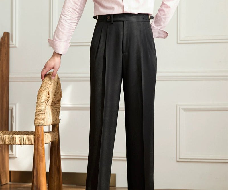 Non - ironing wide leg high - waist elegant pants - Antonios