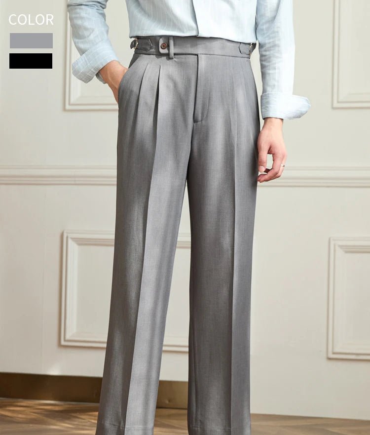 Non - ironing wide leg high - waist elegant pants - Antonios