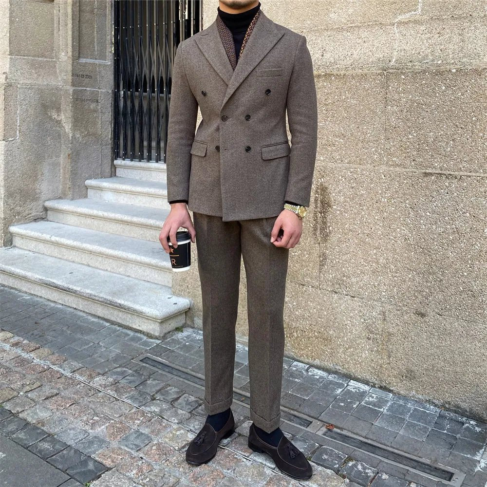 Office Double Breasted Suit - Antonios