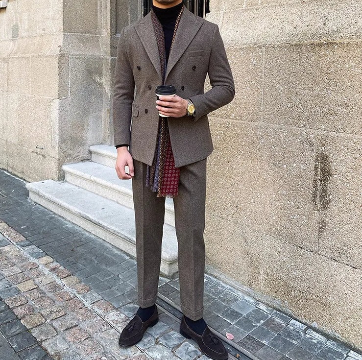 Office Double Breasted Suit - Antonios