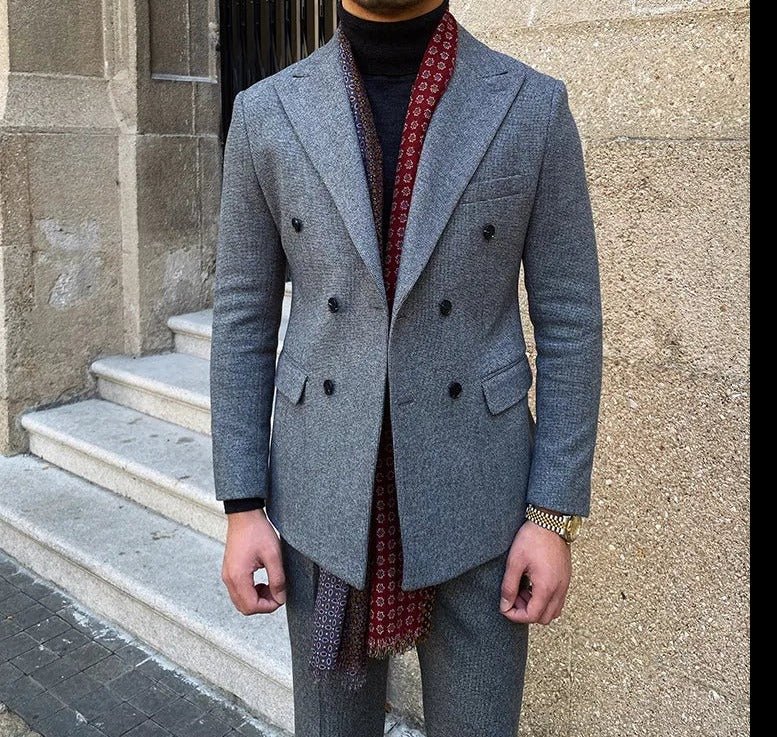 Office Double Breasted Suit - Antonios