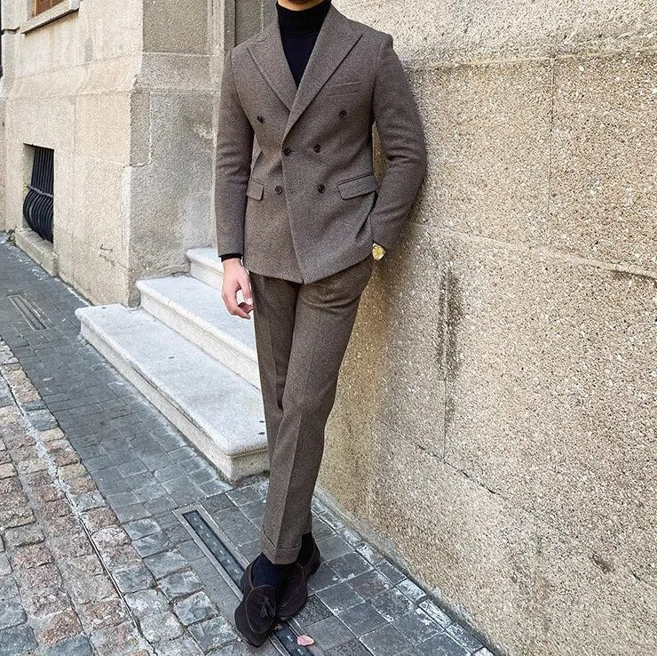 Office Double Breasted Suit - Antonios