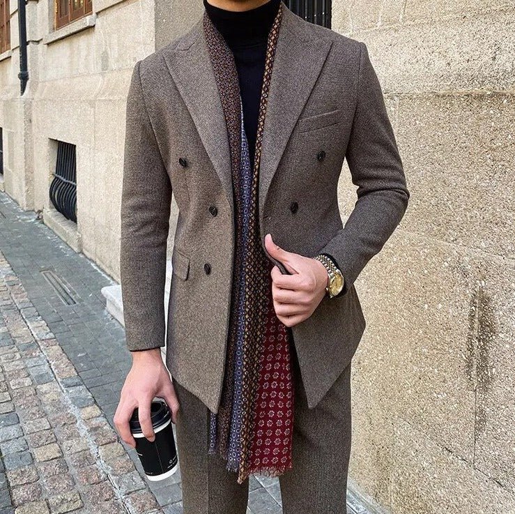Office Double Breasted Suit - Antonios