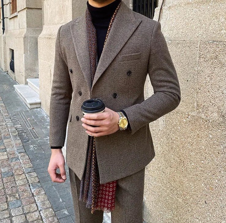 Office Double Breasted Suit - Antonios