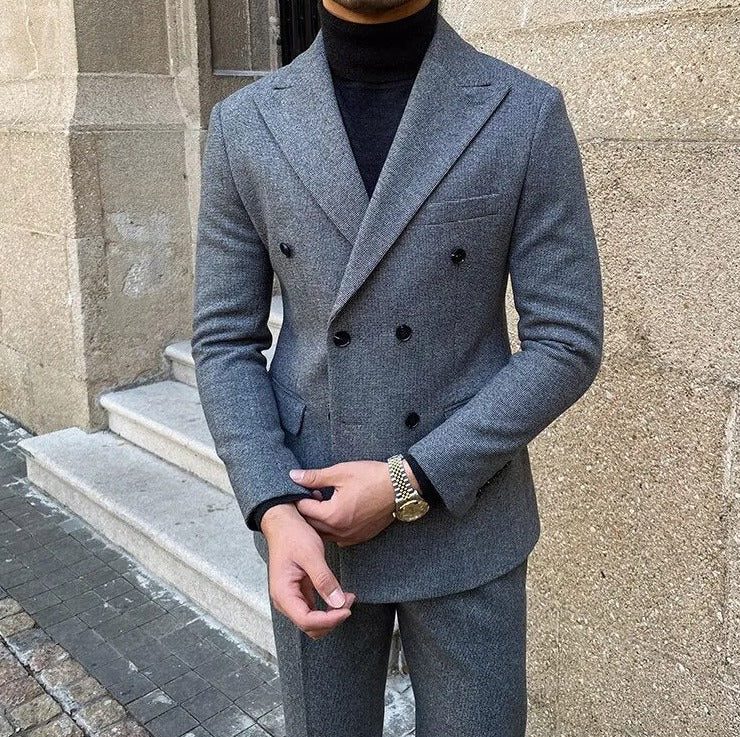 Office Double Breasted Suit - Antonios