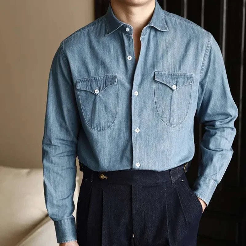Office premium denim shirt - Antonios