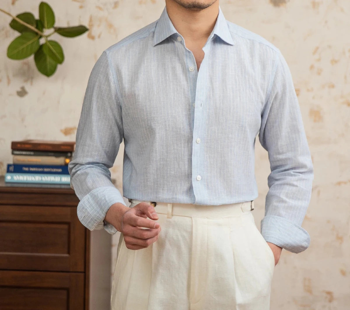 Old money striped linen shirt - Antonios