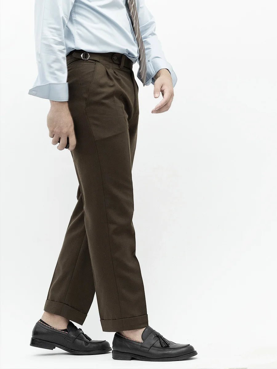 Paris button wool versatile pants - Antonios