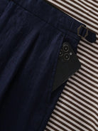 Paris navy blue linen trousers - Antonios