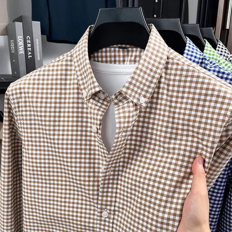 Paris retro casual plaid shirt - Antonios