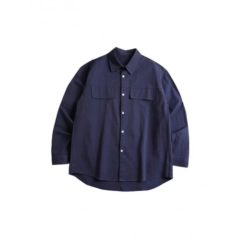 Paulo cotton long sleeve shirt with double pockets - Antonios