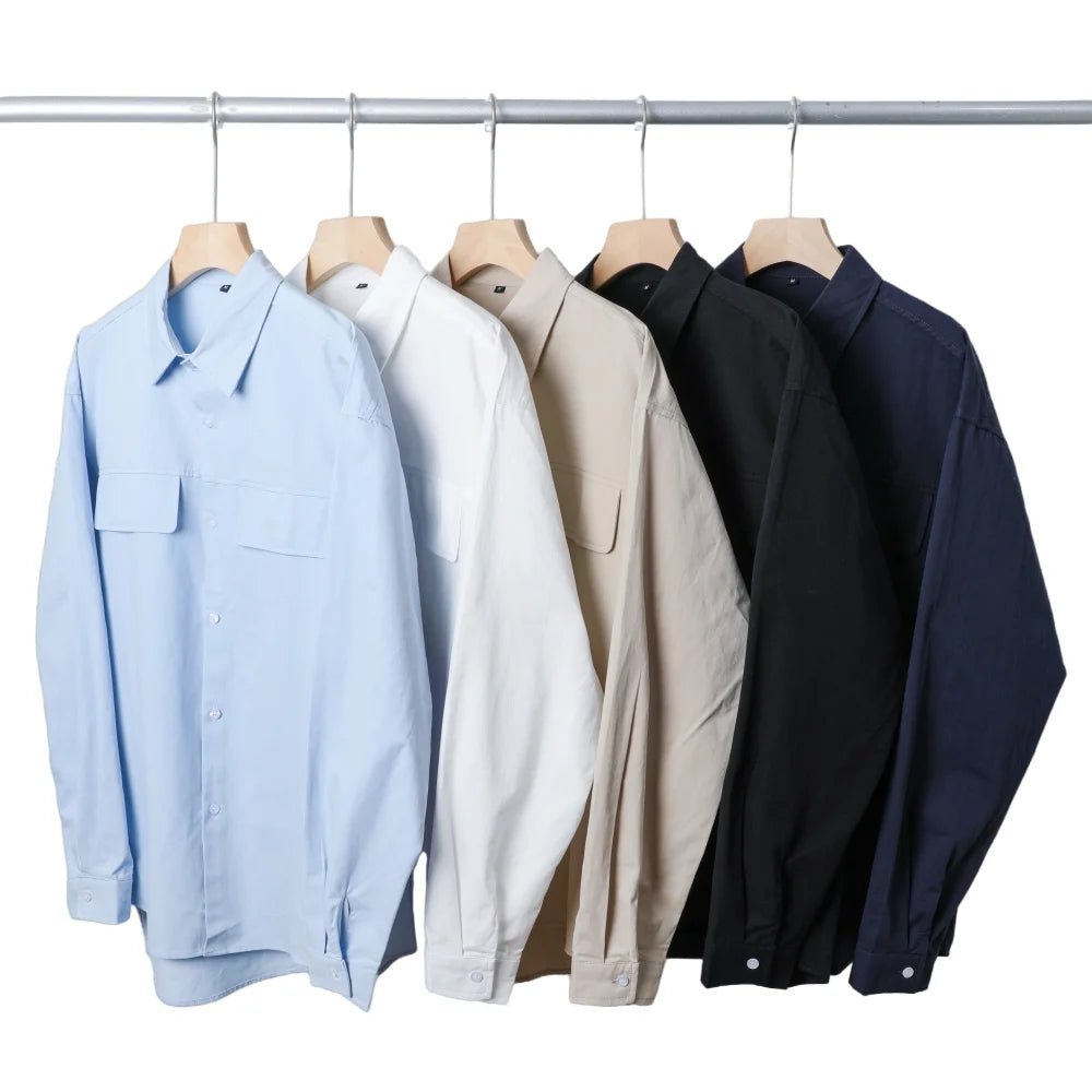 Paulo cotton long sleeve shirt with double pockets - Antonios