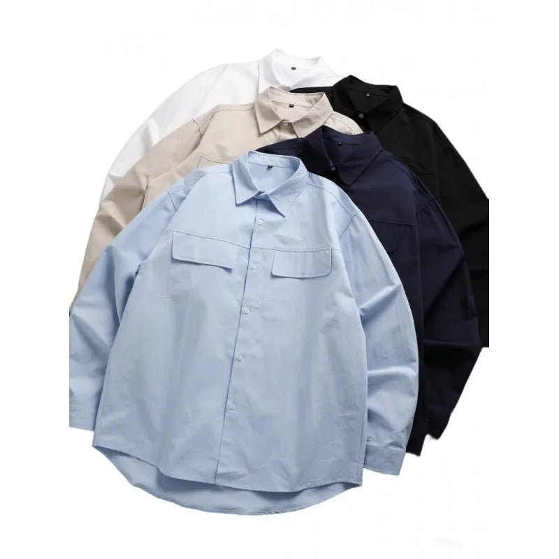 Paulo cotton long sleeve shirt with double pockets - Antonios