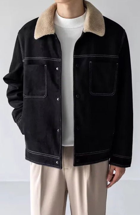 Paulo faux shearling collar jacket - Antonios