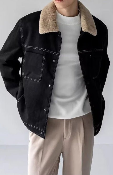 Paulo faux shearling collar jacket - Antonios