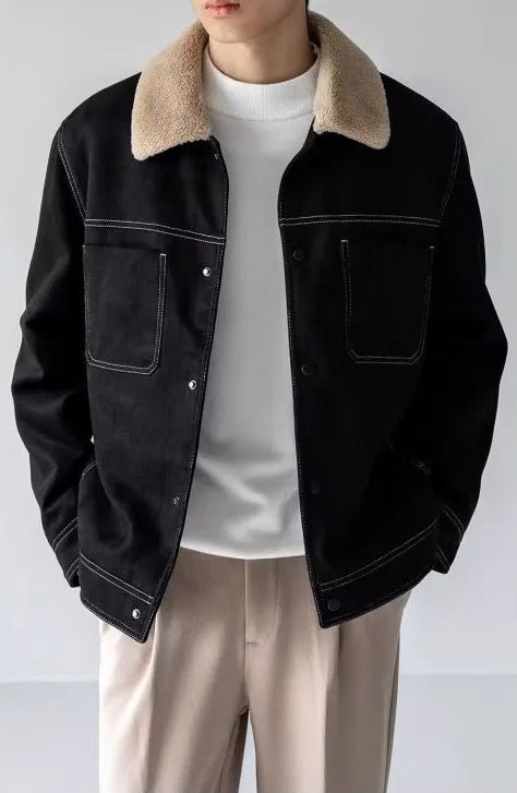 Paulo faux shearling collar jacket - Antonios