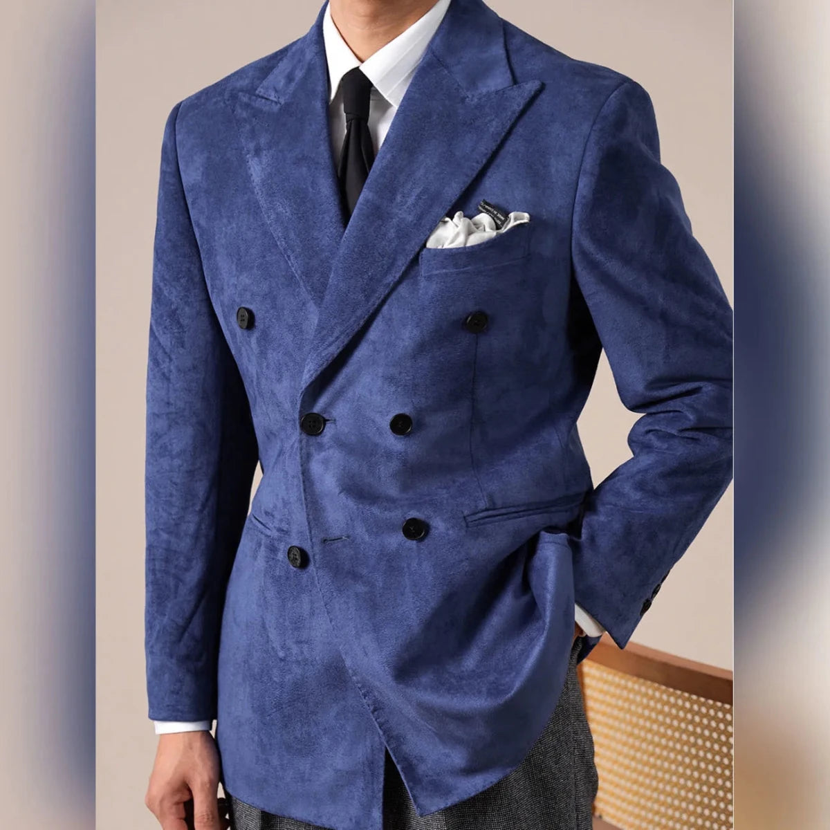 Peak - lapel suede blazer - Antonios