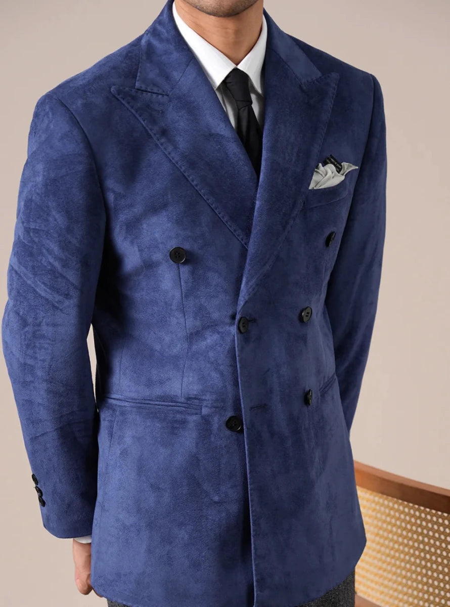 Peak - lapel suede blazer - Antonios