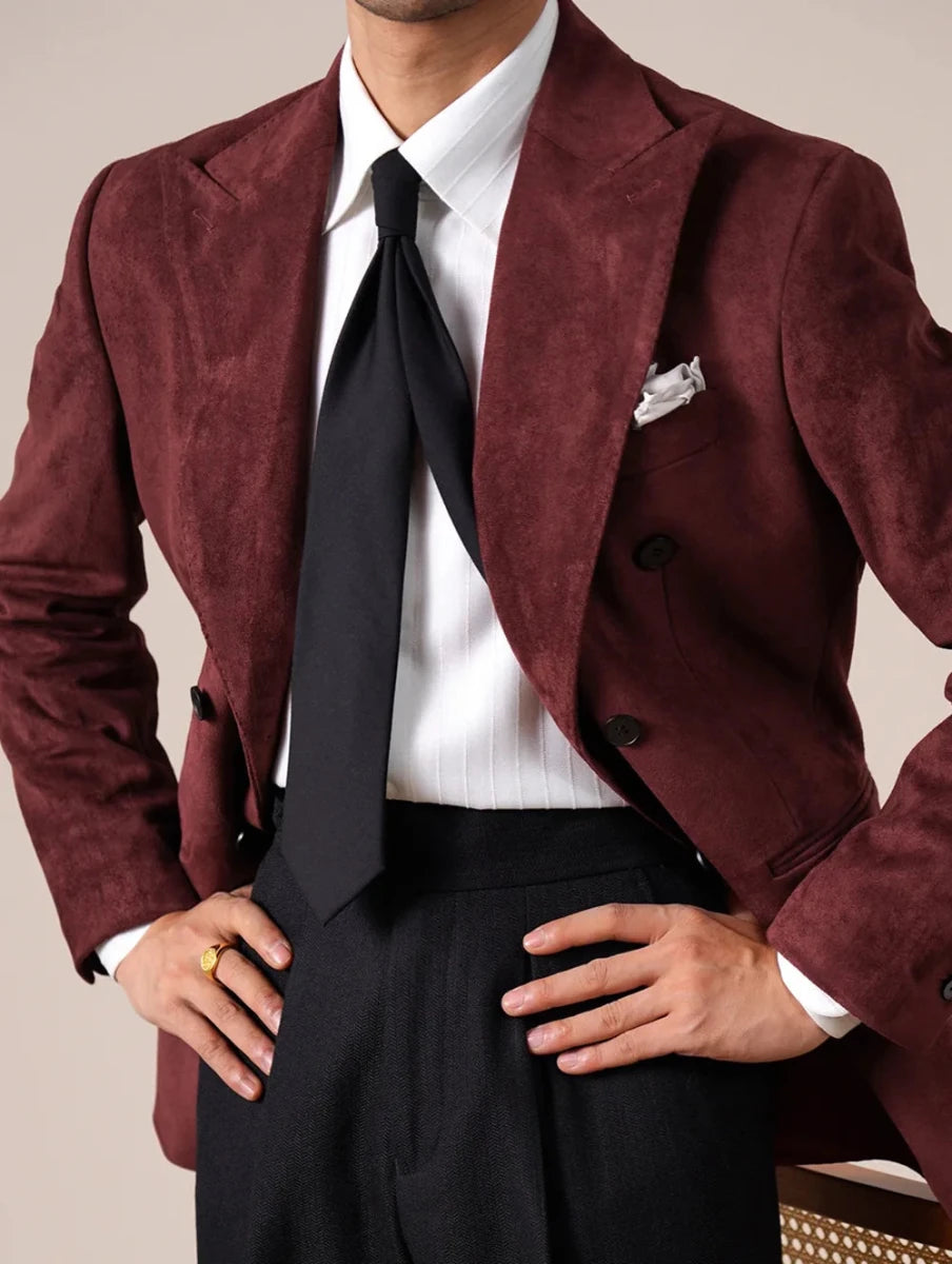 Peak - lapel suede blazer - Antonios