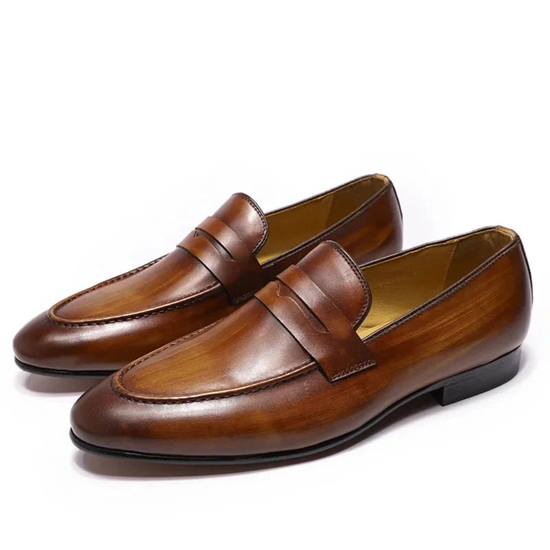 Penny wedding genuine leather elegant loafers - Antonios