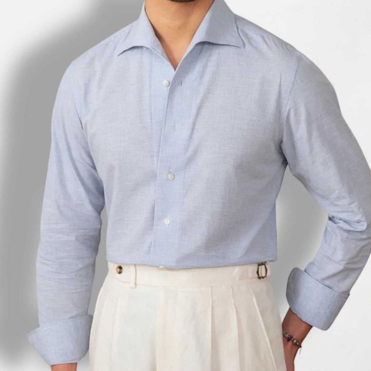 Piece collar casual long - sleeve shirt - Antonios