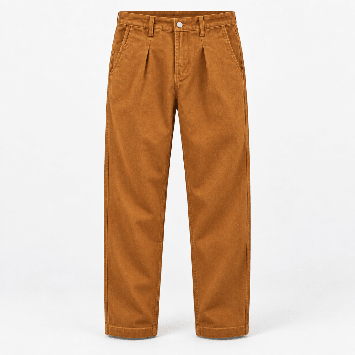 Pleated cotton utility trousers - AntoniosClothing - Ochre