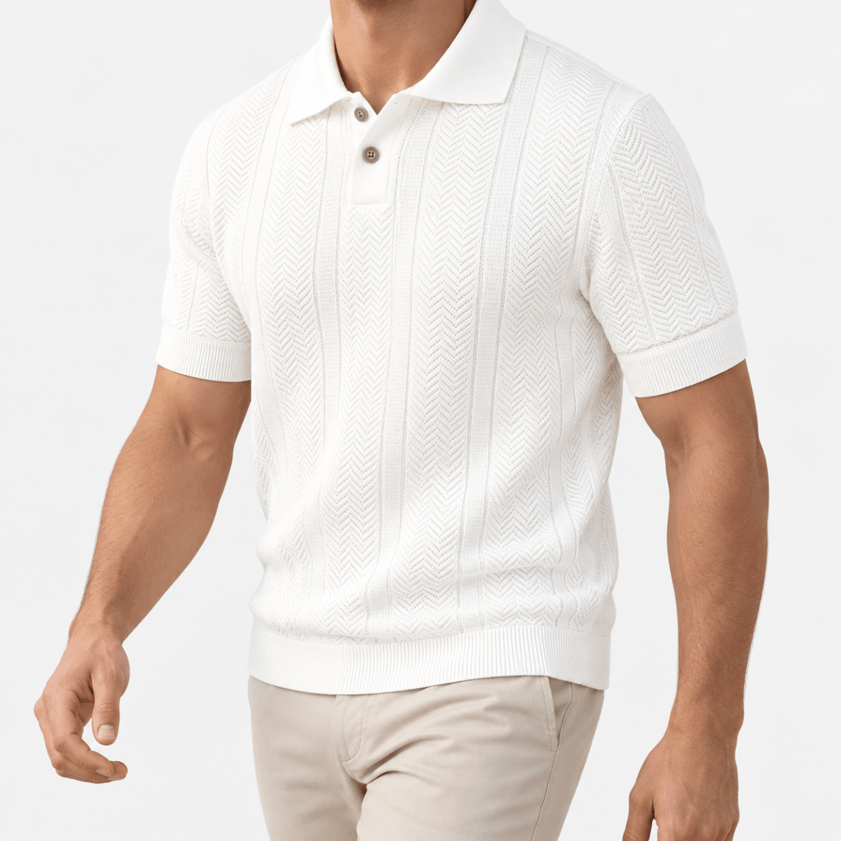 Polo collar summer golf t-shirt - AntoniosClothing - White