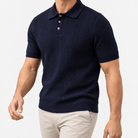 Polo collar summer golf t-shirt - AntoniosClothing - Navy