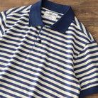 Polo cotton t-shirt with blue stripes - Antonios